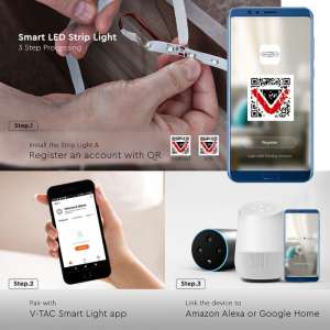 LED лента /комплект/ 15W/M RGB+3IN1 IP65 VT-5050-90 V-TAC ролка 5 метра | AVStore