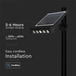 LED соларна стенна лампа със сензор за движение 8W 3000K VT-11108 V-TAC | AVStore