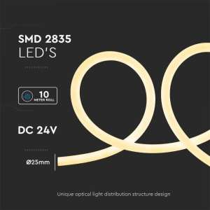 LED лента флекс 3000K 12W/M IP20 24V VT-551 V-TAC ролка 10 метра | AVStore