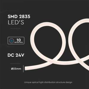 LED лента флекс 4000К 12W/M IP20 24V VT-551 V-TAC ролка 10 метра | AVStore