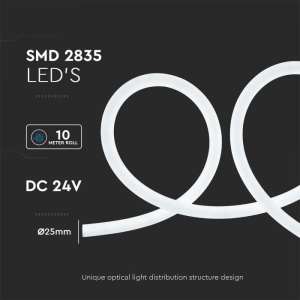 LED лента флекс 6500K 12W/M IP20 24V VT-551 V-TAC ролка 10 метра | AVStore