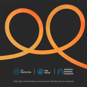 LED лента оранжев флекс 12W/M IP20 24V VT-551 V-TAC ролка 10 метра | AVStore