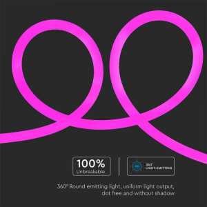 LED лента розов флекс 12W/M IP20 24V VT-551 V-TAC ролка 10 метра | AVStore