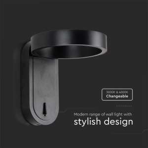 LED стенна лампа 5W 3000K+4000К VT-1180 V-TAC черна | AVStore