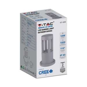 LED градинска лампа 10W 4000K VT-830 V-TAC сива 25 см | AVStore