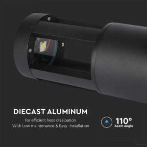 LED градинска лампа 10W 6400K VT-830 V-TAC черна 25 см | AVStore