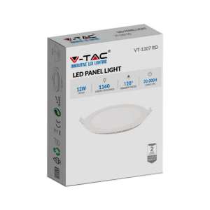 LED панел 12W 2700K V-TAC VT-1207 17см | AVStore