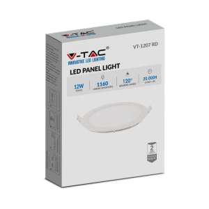 LED панел 12W 6400K V-TAC VT-1207 17см | AVStore
