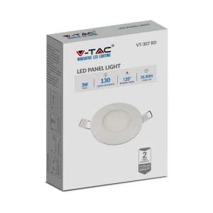 LED панел с EMC драйвер 3W 6400K V-TAC VT-307 8см | AVStore