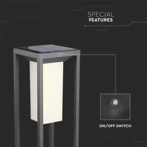 LED соларна стенна лампа със сензор за движение 2W 3000K VT-66 V-TAC сива | AVStore