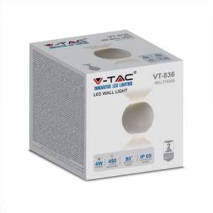 LED стенна лампа 4W 3000К VT-836 V-TAC сива | AVStore