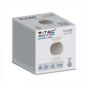 LED стенна лампа 4W 4000К VT-836 V-TAC сива | AVStore