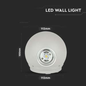 LED стенна лампа 4W 4000К VT-836 V-TAC сива | AVStore