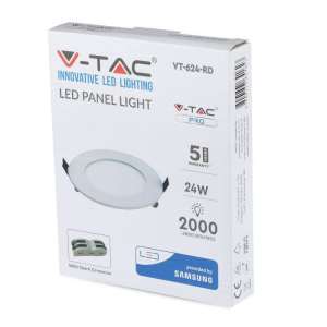 LED панел Samsung чип 24W 3000K V-TAC VT-624RD 30см | AVStore