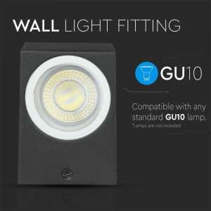 LED стенно осветително тяло 2xGU10 VT-7652 V-TAC черно | AVStore