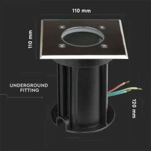 LED подземно осветително тяло GU10 VT-7677 V-TAC металическо квадрат | AVStore