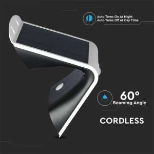 LED соларна стенна лампа 3W 4000K+3000K VT-768 V-TAC бяла | AVStore