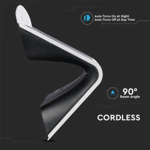 LED соларна стенна лампа 7W 4000K VT-767-7 V-TAC бяла | AVStore