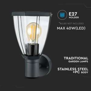 Стенно осветително тяло E27 VT-835 V-TAC черно | AVStore