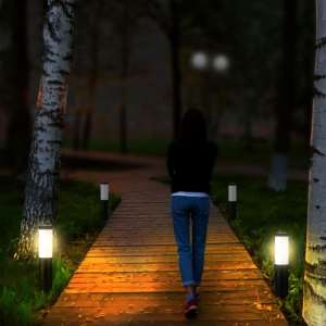 Градинско осветително тяло със сензор за движение E27 VT-838 V-TAC сиво 45 см | AVStore