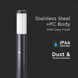 Градинско осветително тяло със сензор за движение E27 VT-838 V-TAC черно 80 см | AVStore