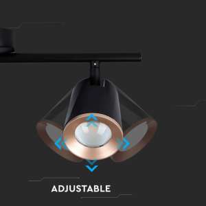 LED тройна лампа 18W 4000K VT-818 V-TAC черна | AVStore
