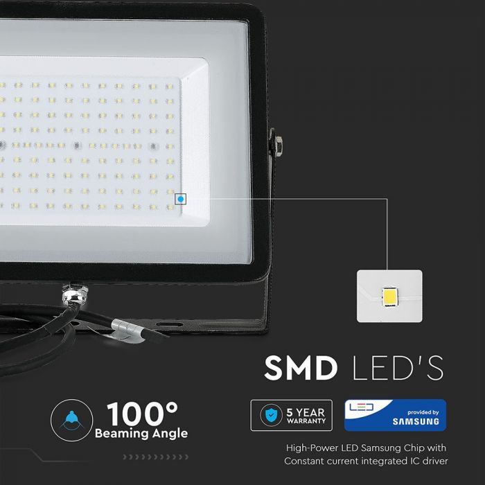 412-i1_0 LED прожектор Samsung чип 100W 3000K VT-100 V-TAC черен | AVStore
