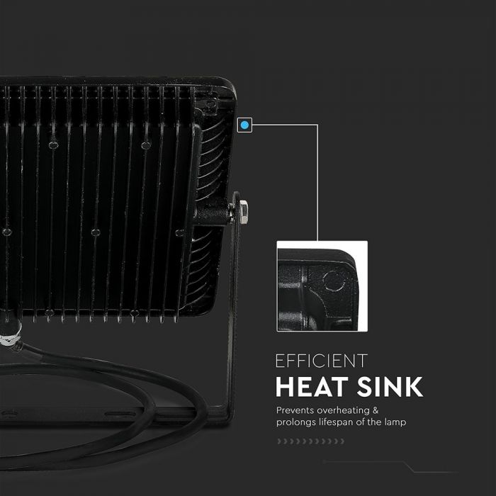 412-i2_16 LED прожектор Samsung чип 100W 6400K VT-100 V-TAC черен | AVStore