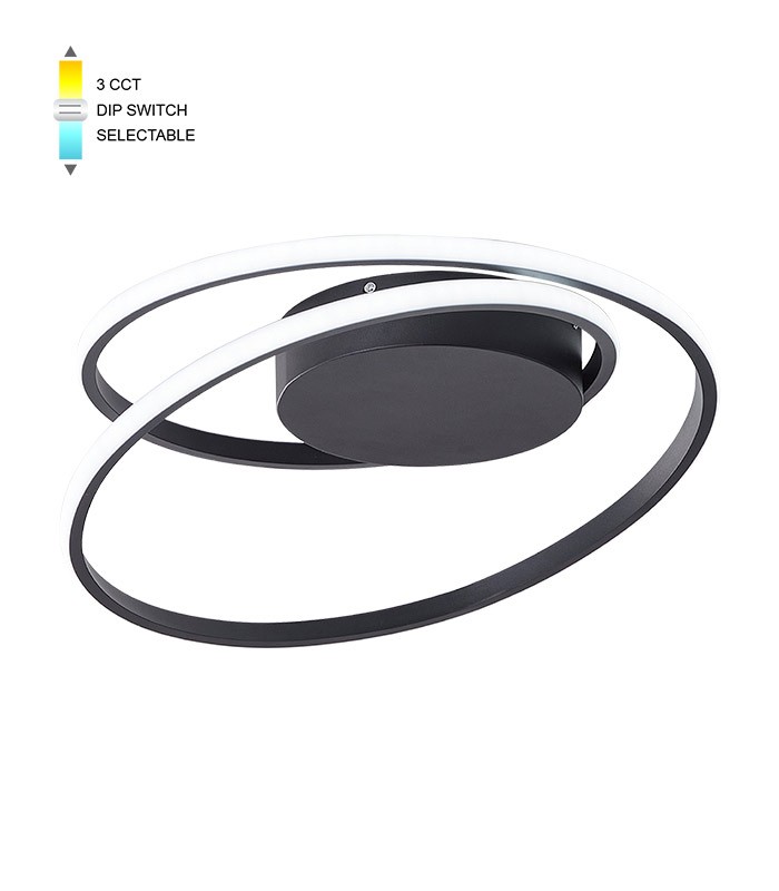 LED плафон кръгъл 38W 3000K-6000K VITO черно | AVStore