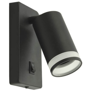 Стенно осветително тяло с ключе GU10 VITO черно с прозрачна част | AVStore