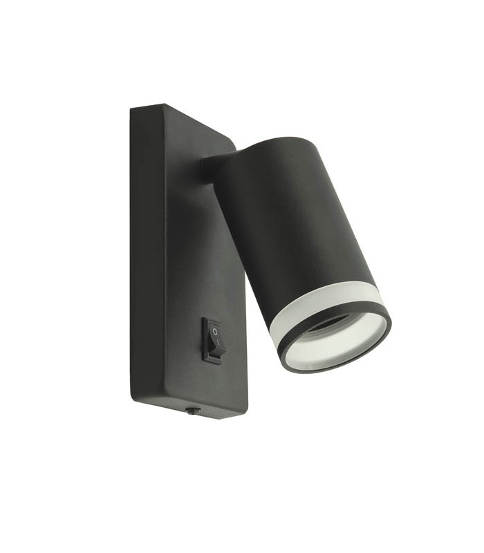 Стенно осветително тяло с ключе GU10 VITO черно с прозрачна част | AVStore