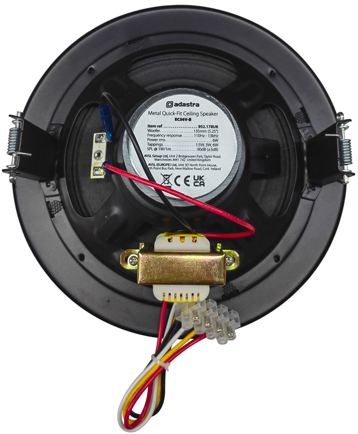 952178UK_CO2 Таванен говорител EC56V-B 100V Metal Quick Fit Adastra | AVStore