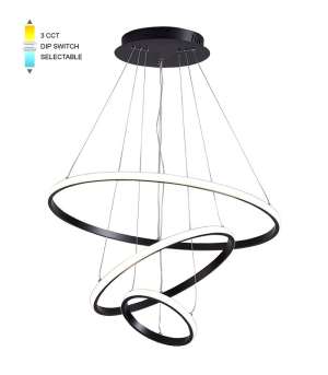 LED пендел трио  Ø200+400+600mm 56W черен VITO | AVStore
