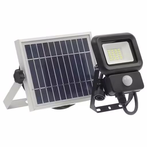 LED соларен прожектор SOLIS с PIR сензор 10W 6000K VITO черен | AVStore