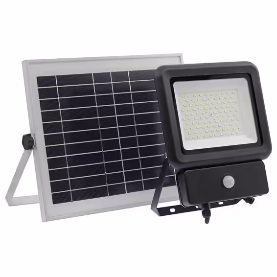 LED соларен прожектор SOLIS с PIR сензор 50W 6000K VITO черен | AVStore