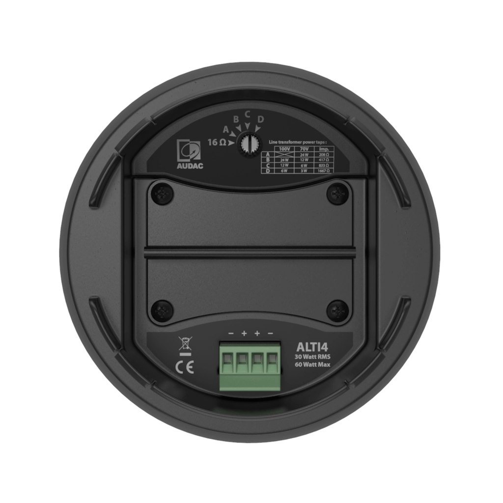 ALTI-series-power-tapping Двулентов 4″ висящ говорител ALTI4 Audac черен | AVStore