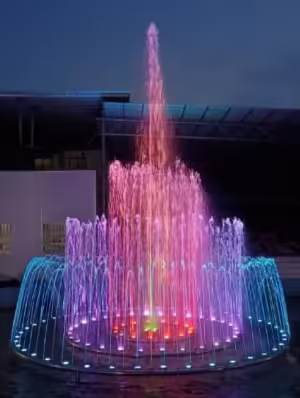 Светещ кръгъл фонтан за външна употреба с 3 обръча диаметър 6/4/2 метра | AVStore