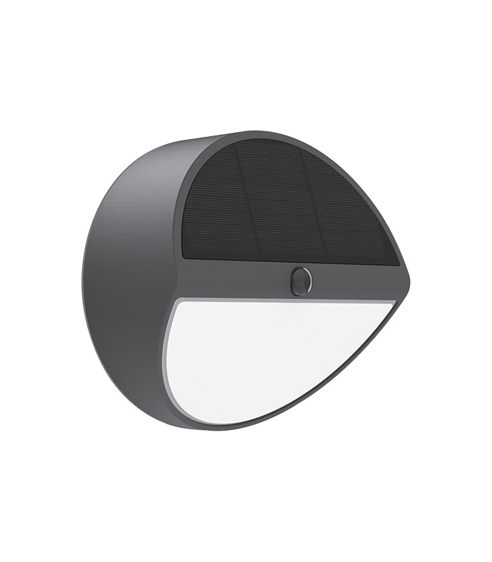 LED соларна фасадна стенна лампа с PIR сензор SOLARIS-R 5W 4000K VITO черна | AVStore