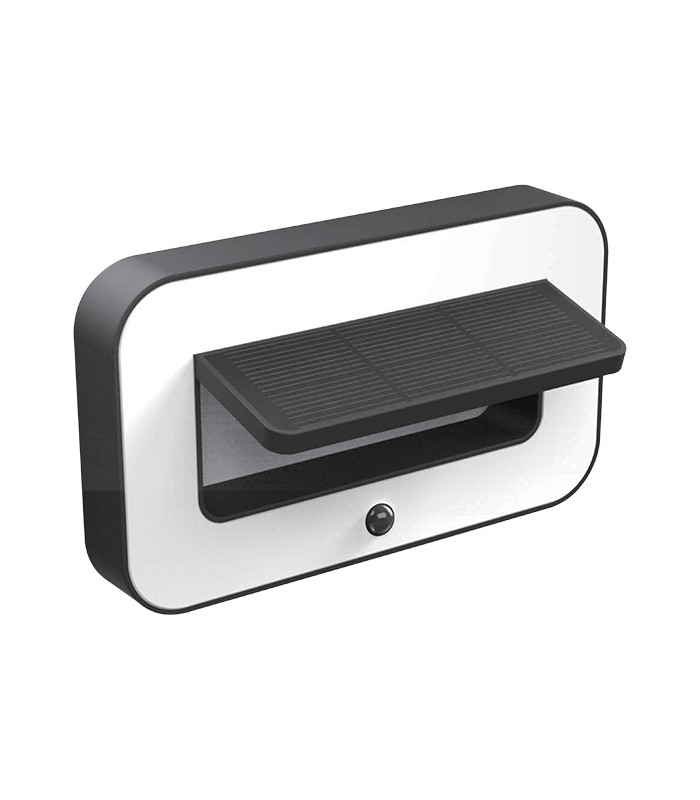 LED соларна фасадна стенна лампа с PIR сензор SOLARIS-S 5W 4000K VITO черна | AVStore