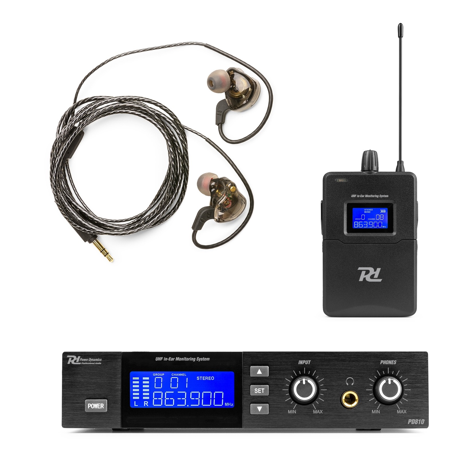 179002_side1_1 Професионална In-Ear Monitor система Power Dynamics PD810 UHF | AVStore