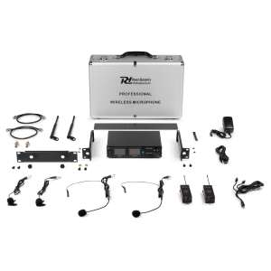 Безжичен микрофонен комплект Power Dynamics PD522B UHF с 2 микрофона 100 канала | AVStore